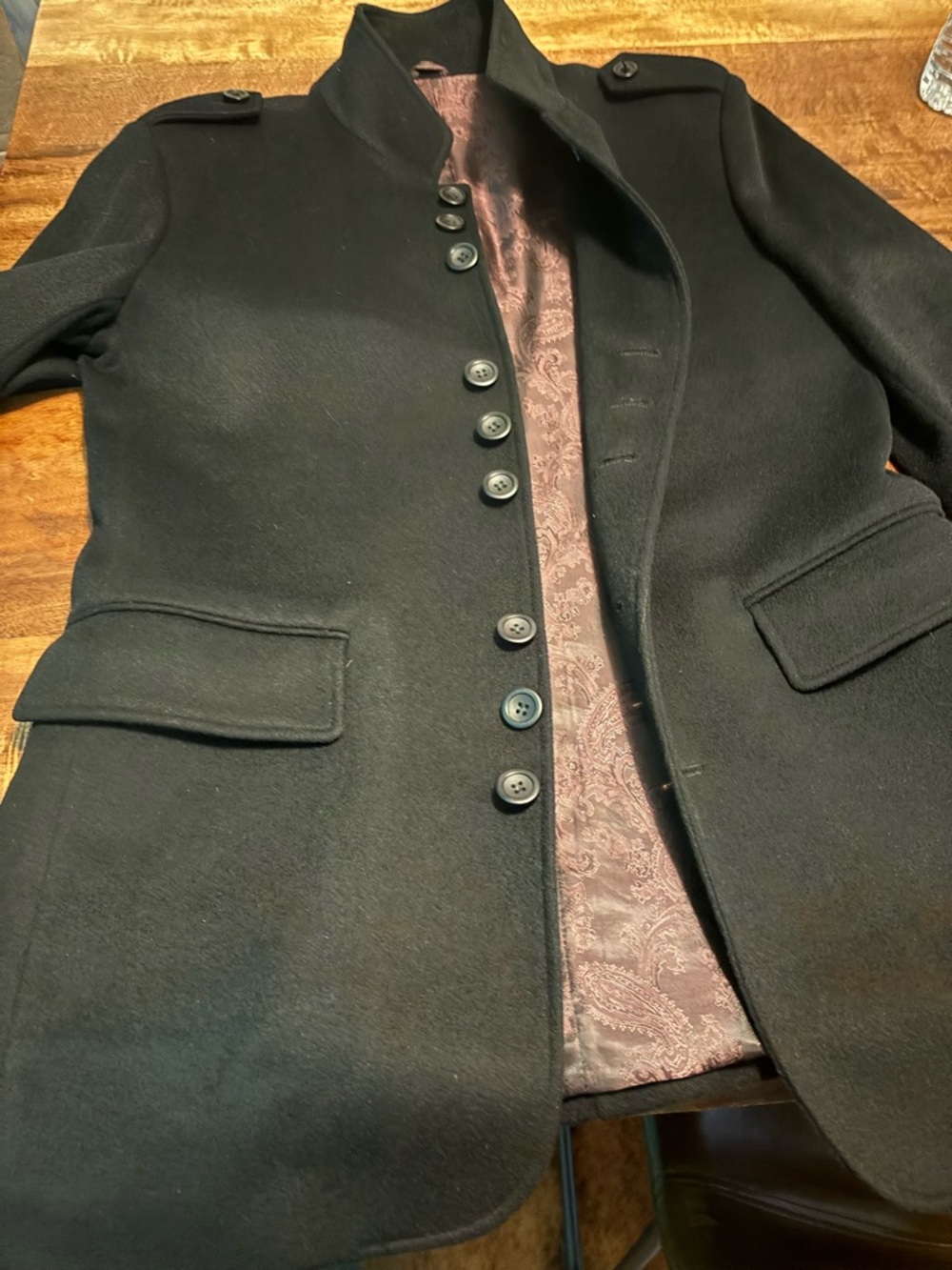 Classic Black Women's Wool Coat
